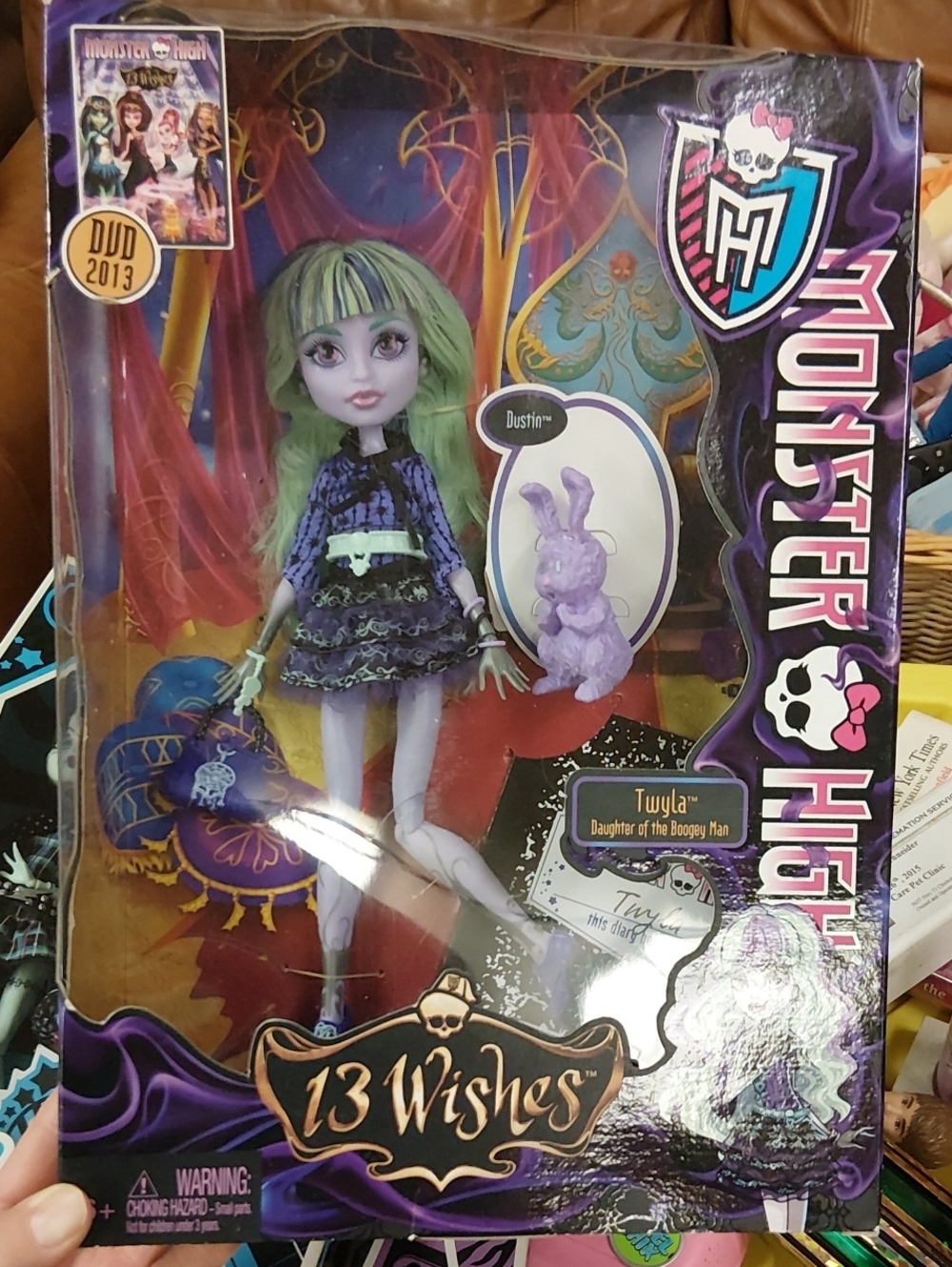 monster high twyla 13 wishes doll - purple and green